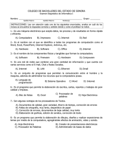 COLEGIO DE BACHILLERES DEL ESTADO DE SONORA Examen