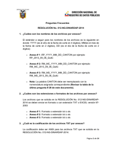 Preguntas Frecuentes RESOLUCIÓN No. 012-NG-DINARDAP