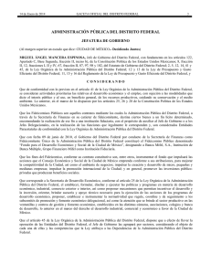ADMINISTRACIÓN PÚBLICA DEL DISTRITO FEDERAL  JEFATURA DE GOBIERNO