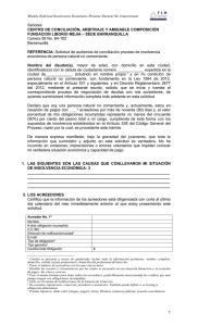 Solicitud Insolvencia - Fundación Liborio Mejía