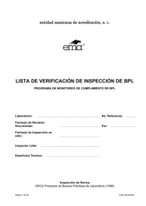 Lista de verificación de inspección