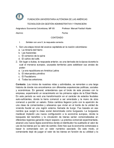 FUNDACIÓN UNIVERSITARIA AUTÓNOMA DE LAS AMÉRICAS Asignatura: Economía Colombiana, MF-05