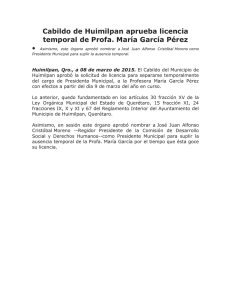 Cabildo de Huimilpan aprueba licencia temporal de Profa. María