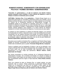 ROBERTO BORGE, GOBERNANTE CON SENSIBILIDAD POLÍTICA Y RUMBO DEFINIDO: GOBERNADORES