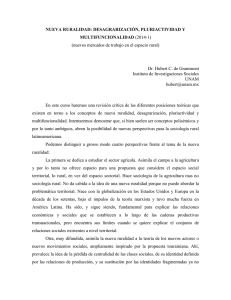 NUEVA RURALIDAD: DESAGRARIZACIÓN, PLURIACTIVIDAD Y