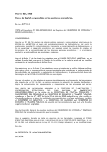Decreto 927/2013 Bienes de Capital comprendidos en las posiciones arancelarias.