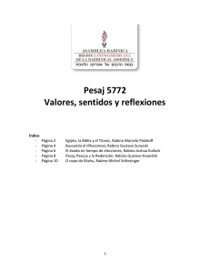 Pesaj 5772 Valores, sentidos y reflexiones