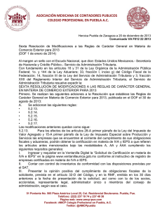 ASOCIACIÓN MEXICANA DE CONTADORES PUBLICOS COLEGIO PROFESIONAL EN PUEBLA A.C.