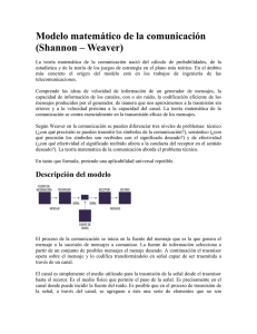 Modelo matemático de la comunicación (Shannon – Weaver)
