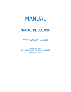 MANUAL MANUAL DE USUARIO SITIO WEB DE LA AAAG