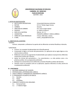 plan de disciplina - Universidad Salesiana de Bolivia