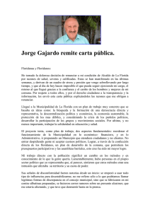 Carta enviada por Jorge Gajardo explicado su renuncia.