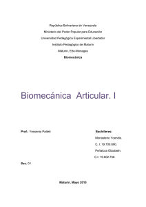 Biomecánica Articular I.