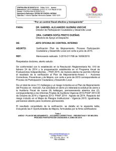 CONTRALORIA DE BOGOTA D.C. Radicación # Tercero: Dependencia Radicadora: OFICINA DE CONTROL INTERNO