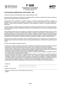 F 00B PLAN DE MEJORA JURISDICCIONAL / INSTITUCIONAL - 2008