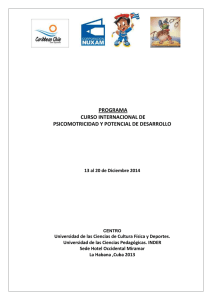 PROGRAMA CURSO INTERNACIONAL DE PSICOMOTRICIDAD Y POTENCIAL DE DESARROLLO