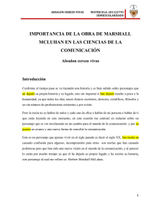 IMPORTANCIA DE LA OBRA DE MARSHALL COMUNICACIÓN