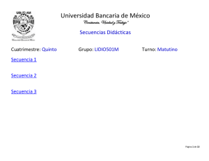 Universidad Bancaria de México Secuencias Didácticas Cuatrimestre: