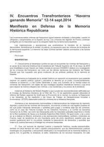 Manifiesto IV encuentro transfronterizo pamplona 2014