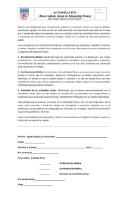 AUTORIZACIÓN (Para realizar clases de Educación Física)