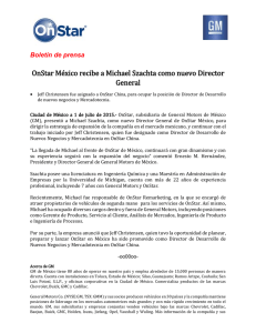 OnStar México recibe a Michael Szachta como nuevo Director General