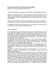 Carta de Perón a los jóvenes del 2000