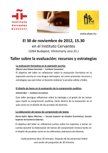 El 30 de noviembre de 2012, 15.30 en el Instituto Cervantes