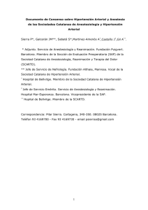 Documento de Consenso sobre Hipertensi n Arterial y Anestesia de las Sociedades Catalanas de Anestesiolog a y Hipertensi n