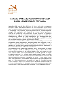 MARIANO BARBACID, DOCTOR HONORIS CAUSA POR LA UNIVERSIDAD DE CANTABRIA