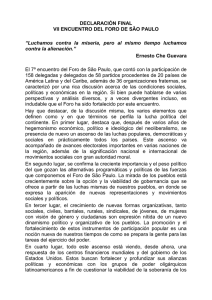 Declaración final - Porto Alegre - 1997