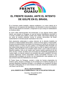 EL FRENTE GUASU, ANTE EL INTENTO DE GOLPE EN EL BRASIL
