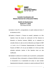 BOLETÍN DE RESOLUCIONES SESIÓN Nº 1 3 3 2016