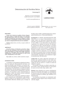 Determinación de Ferritina Sérica LABORATORIO Erramouspe B.
