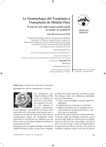 La Terminología del Trasplante o Transplante de Médula Ósea