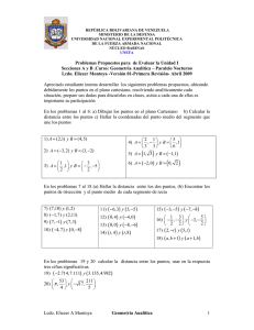 Problemas de geometría Analítica-Unidades I-II-III y IV