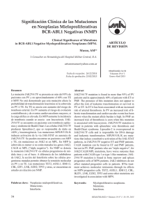 Significación Clínica de las Mutaciones en Neoplasias Mieloproliferativas BCR-ABL1 Negativas (NMP) ARTÍCULO
