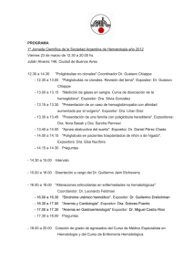 PROGRAMA 1ª Jornada Científica de la Sociedad Argentina de Hematología año... Viernes 23 de marzo de 12.30 a 20.00 hs.