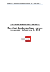 Metodología de determinación de empresas reconocidas y de la cartera del IBGC