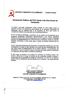 peí-' Declaración  Pública del  PCC frente a las Elecciones ... Venezuela PARTIDO  COMUNISTA  COLOMBIANO  -  Comité ...