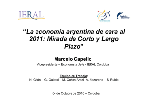 La economía argentina de cara al Plazo Marcelo Capello