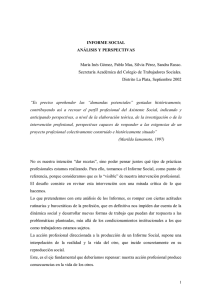 Lic. Silvia P rez y otros "Informe social. An lisis y Perspectivas", septiembre 2002