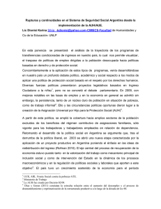 GT14.Rupturas y continuidades en el Sistema de Seguridad Social Argentina desde la implementación de la AUH/AUE.
