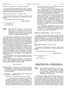 Royal Decree 507/2001 of 5 September 2001