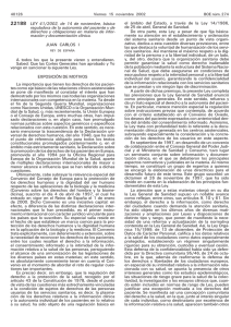 Ley 41/2002 Básica reguladora de la Autonomía del Paciente y de Derechos y Obligaciones en Materia de Información y Documentación Clínica