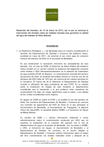 resolución del Ararteko, de 19 de marzo de 2012