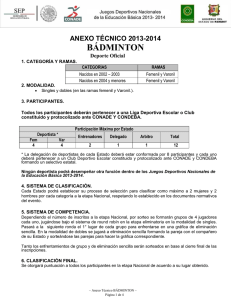BÁDMINTON ANEXO TÉCNICO 2013-2014 Deporte Oficial