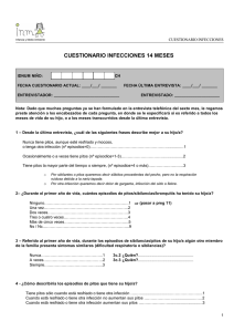 Cuestionario infecciones 14 meses