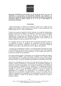 Resolución del Ararteko, de 29 de Julio de 2016