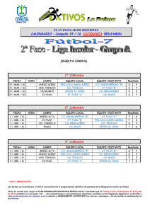 Calendario Futbol 7 Benjamin-2º Fase GRUPO-A 2015-16