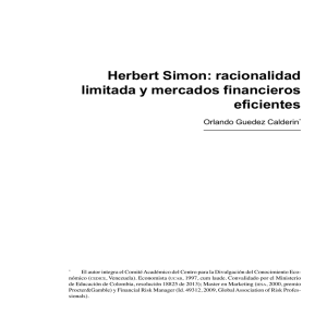 Herbert Simon: racionalidad limitada y mercados financieros eficientes orlando Guedez Calderin